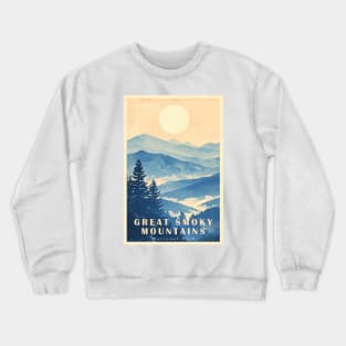 Great Smoky Mountains national park travel poster Crewneck Sweatshirt